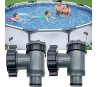 Hegawleo Robinet d'arrêt de piscine 38 mm pour accessoires de piscine Intex et Bestway, kit de raccordement à piston, valve de rechange pour tuyau de 1-1/2", raccord de valve de piston en PVC