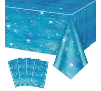 Hegbolke Lot de 4 nappes à bulles sous-marines - 137 x 220 cm - Motif vagues de l'océan - Pour l'océan - Plage - Piscine - Sirène - Requin - Fête d'anniversaire