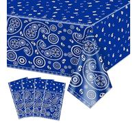 Hegbolke Lot de 4 nappes de fête occidentales, motif cachemire, bandana, nappe florale rectangulaire pour décorations de fête sur le thème occidental, 130 x 218 cm