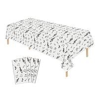 Hegbolke Lot de 4 nappes de Notes de Musique 54 x 108 Pouces nappes de Musique rectangulaires réutilisables Notes de Musique thème Fournitures de décoration de fête de Musique