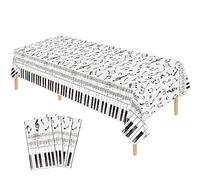 Hegbolke Lot de 4 nappes de Notes de Musique 86,6 x 51,2 Pouces nappes de Musique rectangulaires réutilisables Couverture de Table de e Piano Notes de Musique thème décoration