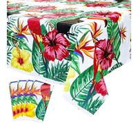 Hegbolke Lot de 4 nappes hawaïennes Luan - 220x130cm Nappes Tropicales réutilisables en Feuilles de Palmier, pour décorations de fête hawaïenne Luan, Fournitures d'anniversaire pour Enfants