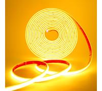 HEGEHE 12V Lumière au néon LED COB Autocollant, 320Leds/m IP68 étanche Super Lumineux Bandeau flexible Ruban LED Light Strip pour DIY, Chambre, Noël, Fête, Intérieur/Extérieur (Jaune d'or, 3M)