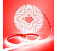 HEGEHE 12V Lumière au néon LED COB Autocollant, 320Leds/m IP68 étanche Super Lumineux Bandeau flexible Ruban LED Light Strip pour DIY, Chambre, Noël, Fête, Intérieur/Extérieur (Rouge, 10M)