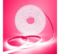 HEGEHE 12V Lumière au néon LED COB Autocollant, 320Leds/m IP68 étanche Super Lumineux Bandeau flexible Ruban LED Light Strip pour DIY, Chambre, Noël, Fête, Intérieur/Extérieur (Rose, 1M)