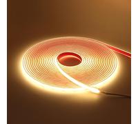 HEGEHE 12V Ruban LED COB Autocollant, 320Leds/m IP68 étanche Super Lumineux Bandeau flexible Ruban LED Light Strip pour Escalier, Chambre, Noël, Fête, Intérieur/Extérieur (Blanc Chaud, 5M)