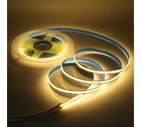 HEGEHE 12V Ruban LED COB Autocollant, 8MM Largeur 320 LEDS/M Bandeau Super Lumineux flexible Ruban LED Light Strip pour Escalier, Chambre, Noël, Fête, Intérieur (Blanc chaud, 4M)