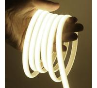 HEGEHE 230V Lumière au néon LED COB, 288 LEDs/m Ruban Led Flexible Néon Bande Led, IP65 Etanche Bande Lumineuse Super Lumineux pour Escalier, Chambre, Noël, Fête (Blanc naturel, 5M)
