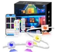 HEGEHE 30M Eclairage Extérieur Permanent, 36 LED Smart RGBIC Lumières Avant-toit Étanches IP67 avec Télécommande, Contrôle App LED Strip pour jardin,fête,Noël,Clôture,Cour,Décoration éclairage