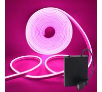 HEGEHE - Bande de néon LED flexible étanche en silicone rose coupable de 2 m, alimentée par batterie/USB, SMD2835, 120 LED/m, design de bricolage, décoration de maison et de magasin