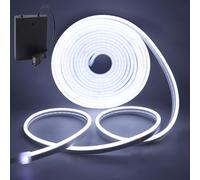 HEGEHE - Bande néon flexible étanche en silicone blanc 6000K coupable de 3 m, alimentée par batterie/USB, SMD2835, 120 LED/m, design de bricolage, décoration de maison et de magasin