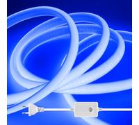 HEGEHE Dimmable Lumière au néon LED COB, 220V 288 LEDs/m Ruban Led Flexible Néon Bande Led, IP65 Etanche Bande Lumineuse Super Lumineux pour Escalier, Chambre, Noël, Fête (Bleu,14M)