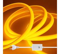 HEGEHE Dimmable Lumière au néon LED COB, 220V 288 LEDs/m Ruban Led Flexible Néon Bande Led, IP65 Etanche Bande Lumineuse Super Lumineux pour Escalier, Chambre, Noël, Fête (Jaune d'or,1M)