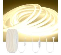 HEGEHE Dimmable Lumière au néon LED COB avec Fonction Minuterie, 230V 288 LEDs/m Ruban Led Flexible Néon Bande Led, IP65 Etanche Bande Lumineuse Super Lumineux LED Strip Light (Blanc naturel,8M)