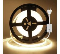 HEGEHE Dimmable Ruban LED COB, 230V Haute Densité 240 LEDs/m Néon Bande LED IP65 Etanche Flexible Super Bande Lumineuse, Découpable tous les 10cm, pour Escalier, Chambre, Noël (Blanc naturel, 40M)