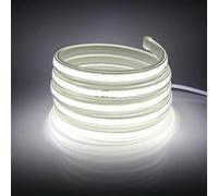 HEGEHE Ruban LED, COB Bande LED 220V avec Interrupteur IP65 Etanche Bande Lumineuse Super Lumineux 360 LEDS/M Ruban Flexible Strip (Blanc, 25M)