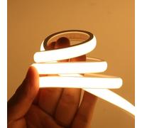 HEGEHE Ruban LED COB, Bande LED IP65 Etanche Bande Lumineuse 220V Super Lumineux 288 LEDS/M Flexible Bande lumière pour Escalier, Chambre, Noël, Fête, etc (Blanc Chaud, 4M)