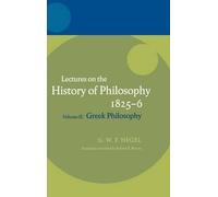 Hegel: Lectures on the History of Philosophy 1825-6 (Relié) Hegel Lectures