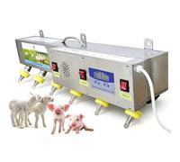 HEGGMKK Seau Mural Multifonctionnel, avec 6 Tétines (Distance 13 Cm), Contrôle Numérique De La Température + Pompe De Mélange À Circulation Automatique, for Petits Moutons, Cochons