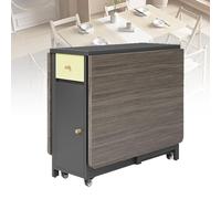 HEGGMKK Table Pliante Polyvalente en Bois, Taille : 1,2/1,5/1,6 M, Hauteur : 74 Cm, Largeur : 80 Cm, avec Roues Universelles, Peut Accueillir 4 À 8 Personnes, pour Petit Appartement,160×80×74,A