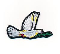 hegibaer Écusson thermocollant 80 x 45 mm Colombe Paix Dove Peace Amour Paix 0988 B