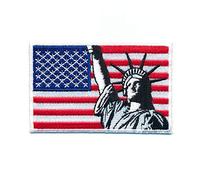 hegibaer Écusson thermocollant ou à coudre Motif drapeau des États-Unis Statue de la Liberté 60 x 35 mm 0112 B