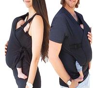 HEGZA Hommes Papa Kangourou T-Shirt Peau À Peau Porte-Bébé Maman Bébé Débardeurs, Gilet Portecœur Apaiser sans Manches,Women's Black,XL