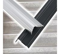 HEHEH 1 pièce de Protection de Bord d'escalier antidérapante en Alliage d'aluminium - Moulure de Nez de Marche Durable for intérieur et extérieur avec Jeux de vis(Silver 1 pc,80cm/31.5in)