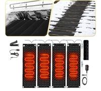 HEHEH Tapis de déneigement for escaliers extérieurs - Dispositif antidérapant avec Cordon d'alimentation | Solution hivernale for Le déneigement et Le déglaçage(30x150cmx4Pcs)
