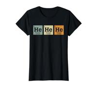 Hehehe Tableau périodique des éléments Biologie Amoureux de la Science T-Shirt Graphique avec Valeur, Femme, Noir, L