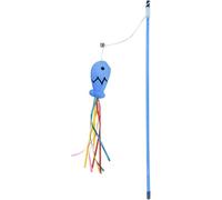 Hehglng Baguette pour chat bleu - Jouet en forme de poisson - Boules colorées - Jouet en plumes pour chat