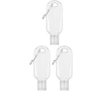 Hehglng Lot de 3 porte-clés transparents pour sauce piquante - Mini contenants portables pour ketchup - Porte-clés rechargeable pour sauce piquante de voyage, 50 ml, marinades, bouteilles de sauce