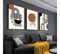 HEHGVCF Lot de 3 images sur toile - Beige et gris - Tableau mural moderne - Tableau mural abstrait - Décoration murale pour le salon - Sans cadre - B : 60 x 90 cm