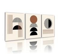 HEHGVCF Lot de 3 impressions sur toile - Noir - Art abstrait - Ligne murale - Décoration murale moderne pour salon et chambre à coucher - Sans cadre (géométrie, 50 x 70 cm)