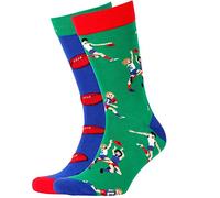 Hehimin Chaussettes fantaisie amusantes pour homme - Chaussettes colorées en coton, Rugby, taille unique