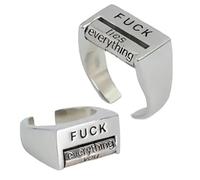 Hehimin Funny Rotating 'f*ck' Ring | Creative Fu*k Rotatable Mood Control Ring | Fuck You Me Fuck Everything Spinner Ring Fidget Rings,Adjustable Fuck You Ring, Funny Rotating 'f' Ring
