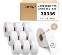 Hehua 2,5 x 5,3 cm - Compatible avec DYMO Labelwriter 550 5XL 450 4XL Turbo 30336 avec puce RFID, étiquettes d'adresse de retour, étiquettes thermiques FNSKU, 5000 étiquettes/10 rouleaux