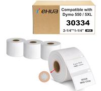 Hehua 5,3 x 3,2 cm compatible avec DYMO Labelwriter 550 5XL 30334 avec puce RFID, code-barres multifonction et étiquettes FNSKU, perforées, compatibles avec les imprimantes de bureau DYMO, 4000
