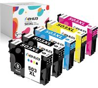 Hehua 503XL Multipack Cartouche d'impression Compatible pour Epson 503 XL Encre 503 Cartouches pour Epson Expression Home XP-5200 XP-5205 Workforce WF-2960DWF WF-2965DWF (2 Noir,1Cyan,1Jaune,1Magenta)