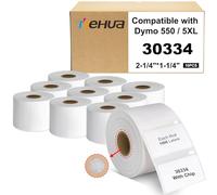 Hehua Lot de 10 rouleaux de 5,3 cm x 3,8 cm compatibles avec DYMO Labelwriter 550 5XL 30334 avec puce RFID, code-barres multifonctions et étiquettes FNSKU, perforés, compatibles avec les imprimantes