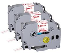 Hehua Lot de 3 rubans adhésifs laminés 12 mm 0,47 mm compatibles avec Brother P-Touch TZe-232 TZe232 TZ-232 TZe TZ pour Ptouch PT D210 D200 H110 1880, 0,27 x 8 m Rouge sur blanc