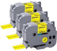 Hehua Lot de 3 rubans adhésifs laminés 24 mm 0,94 mm compatible avec Brother P-Touch TZe-651 TZe651 TZ-651 TZ651 pour étiqueteuse Ptouch PT D600 D610 P710BT 2,5 cm x 8 m