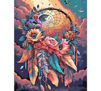 HEIBAGO Fleurs Paysages Peinture par numéros pour Adultes, Kit de Peinture à l'huile sur Toile par numéro pour Débutants, Peinture DIY Couronne Colorée pour la décoration de la Maison, 40x50cm