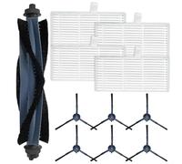 HEIBTENY 1 ensemble de brosses principales, filtres latéraux, kits de brosses latérales pour aspirateur robot Eufy pour Omni C20, ensemble d'accessoires de nettoyage en nylon et plastique, papier