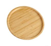 HEIBTENY 1 plateau de service rond en bois, support à vaisselle en bambou, plateau repas pour pizza aux fruits, 20, 25, 30 cm (25 x 25 x 1,5 cm)
