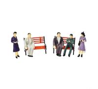 HEIBTENY 50 figurines de personnes assises debout avec 8 bancs pour paysage ferroviaire à l'échelle 1:87