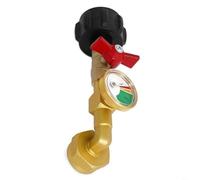 HEIBTENY Adaptateur de recharge de propane avec valve de manomètre, convertisseur coudé en laiton pour réservoir sûr de 0,5 kg de remplissage à partir de 9,1 kg, raccord de transfert de gaz rapide