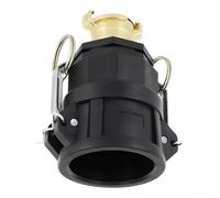 HEIBTENY Adaptateur IBC de 5,1 cm avec connexion rapide en laiton pour GeKa, filetage S60 x 6 pour réservoirs d'eau, stockage potable et systèmes d'irrigation de jardin, noir
