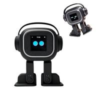 HEIBTENY AI Chatbot pour robot compagnon avec interaction émotionnelle, divertissement chantant et danse, commande vocale, expression (noir)
