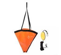 HEIBTENY Ancre de dérive en PVC pour la pêche avec bouée flottante, kit d'ancrage de mer robuste pour canoë gonflable, bateau à voile, compact et portable, orange noir, taille M (XL)